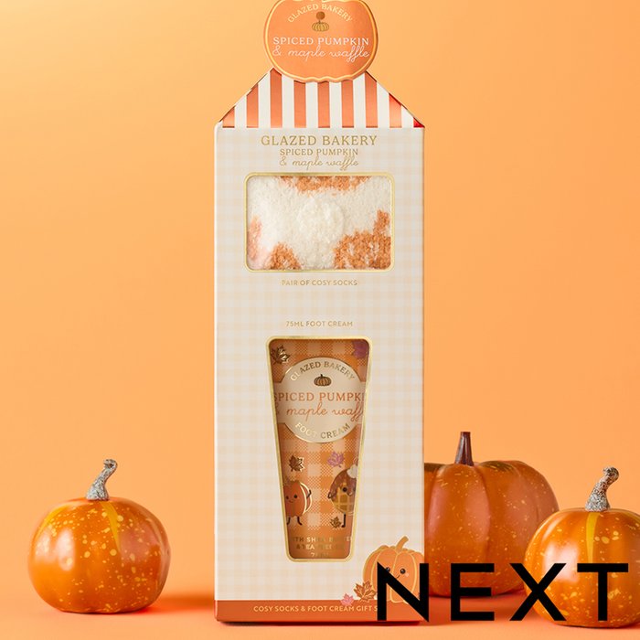 NEXT Spiced Pumpkin & Maple Waffle Foot Cream & Cosy Sock Gift Set