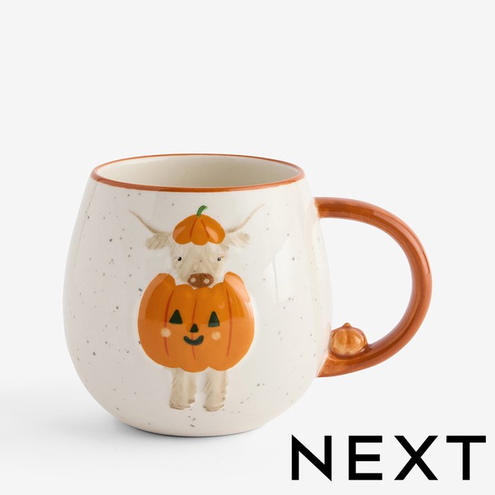 NEXT Orange Hamish The Highland Cow Pumpkin Mug