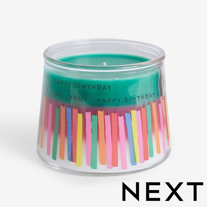 NEXT Multi White Jasmine Scented Happy Birthday Candle