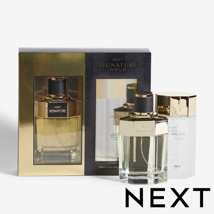 NEXT Signature Gold 100ml Eau De Parfum And 200ml Body Wash Gift Set