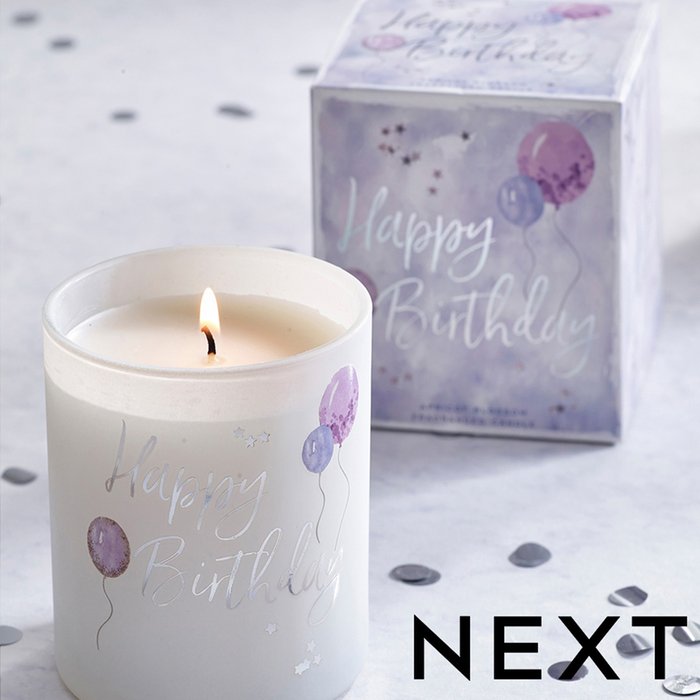 NEXT Purple White Jasmine Happy Birthday Scented Candle