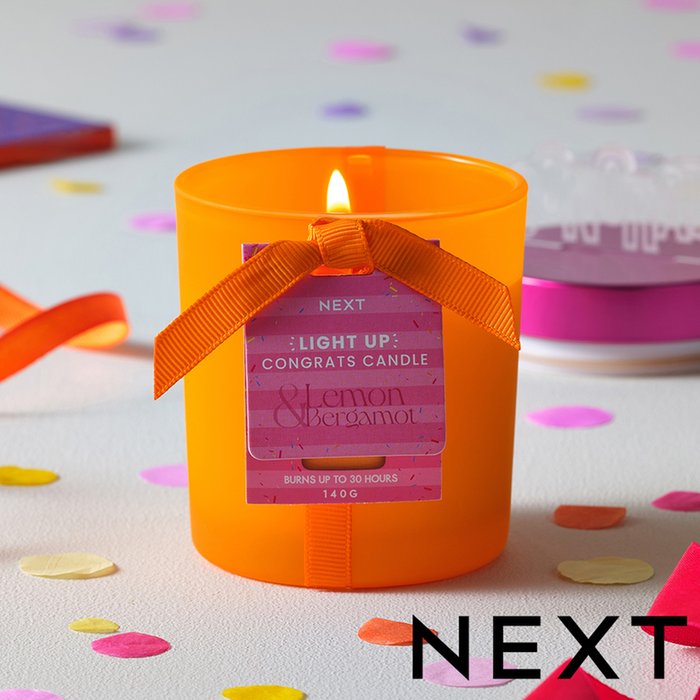 NEXT Lemon & Bergamot Orange Congrats Light Up Candle