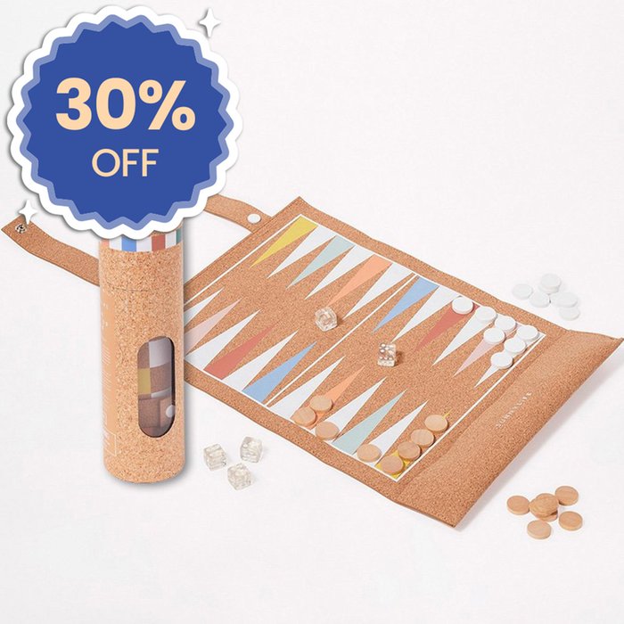 Sunnylife Cork Roll-Up Backgammon 