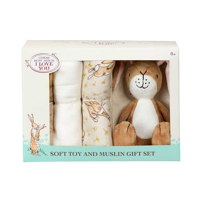 Guess How Much I Love You Soft Toy and Muslin Gift Set