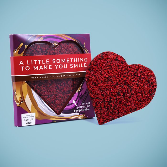 Gnaw Very Berry Chocolate Heart - Something To Make You Smile 220g
