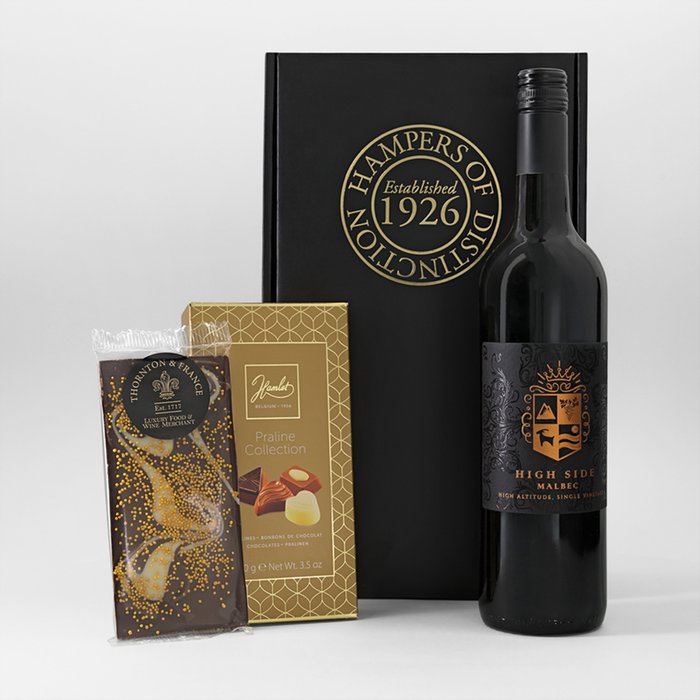Red Wine 75cl and Chocolates Gift Hamper