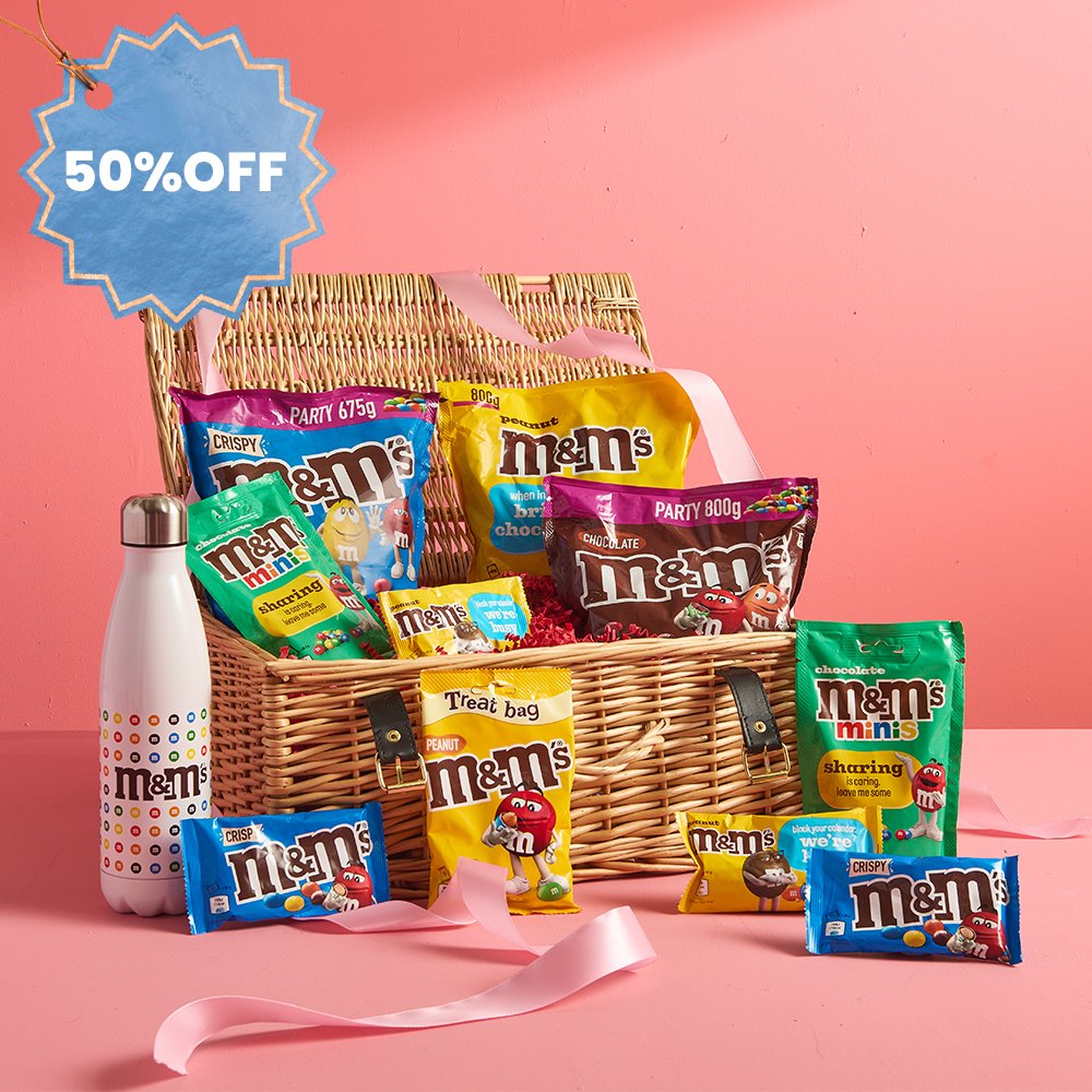 Mars M&m's Chocolate 12 Piece Wicker Hamper