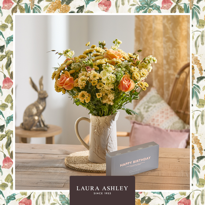 Laura Ashley The Golden Hour Bouquet and Hotel Chocolat Happy Birthday Box Gift Set