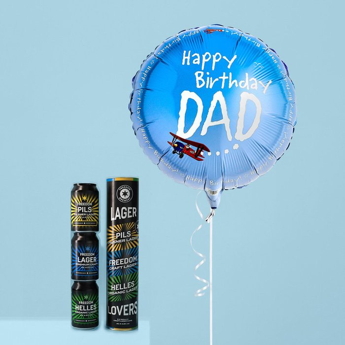 Dad Birthday Balloon &  Beer Gift Set