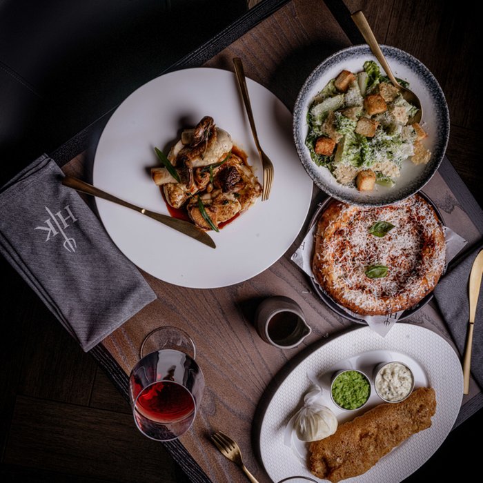 Three Course Set Lunch with Drinks for Two at Hell's Kitchen by Gordon Ramsay