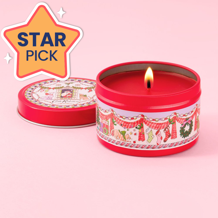 Cath Kidston Festive Tin Candle Red Berry & Cedar Fragrance 100g 