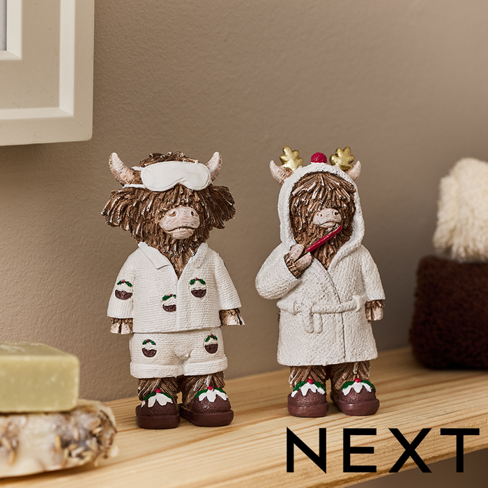 NEXT Natural Hamish Christmas Set of Ornaments