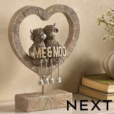 NEXT 'Me and Moo' Hamish The Highland Cow Heart Ornament