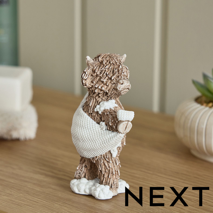 NEXT Natural Hamish the Highland Cow Bathroom Towel Ornament