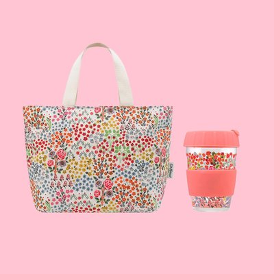 Cath Kidston Kingdom Ditsy Tote Bag & Travel Mug Bundle