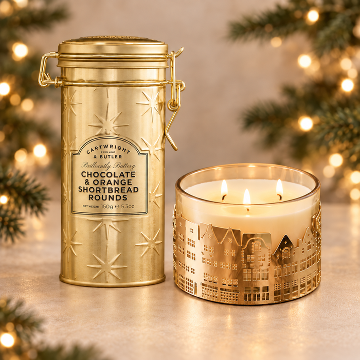 NEXT Festive 3 Wick Candle & C&B Christmas Shortbread
