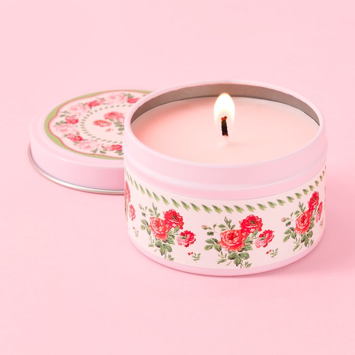 Cath Kidston Antique Rose Floral Tin Candle