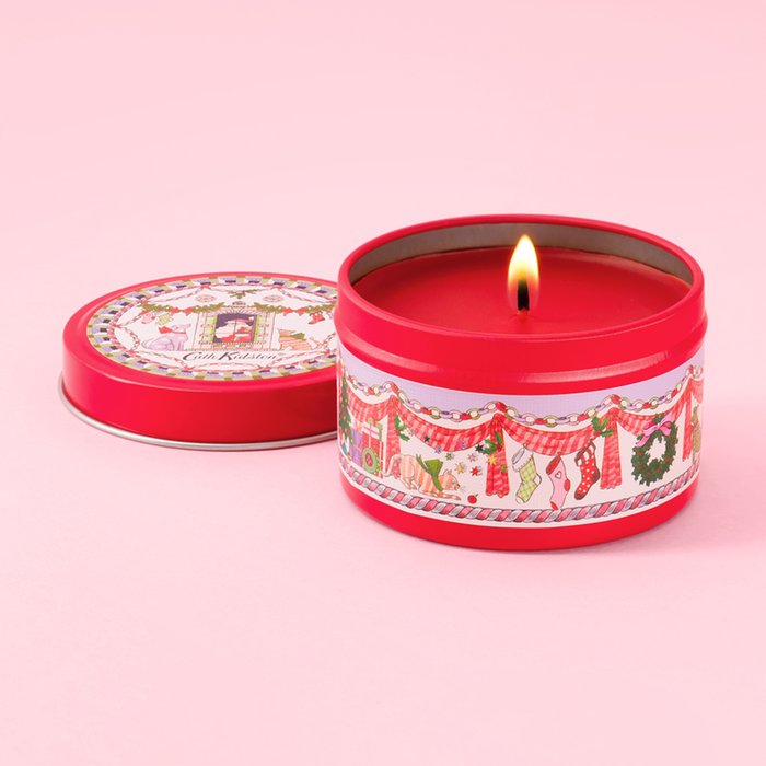 Cath Kidston Festive Tin Candle Red Berry & Cedar Fragrance 100g 