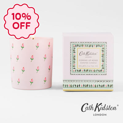 Coming Up Roses Pink Glass Candle 120g