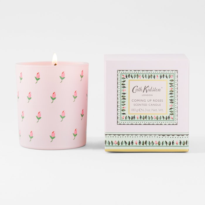 Coming Up Roses Pink Glass Candle 120g