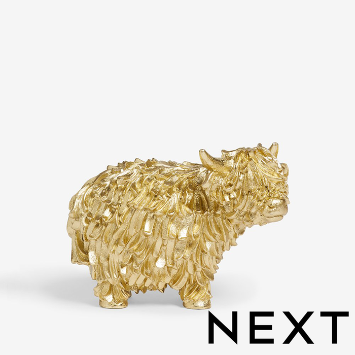 NEXT Gold Hamish the Highland Cow Ornament