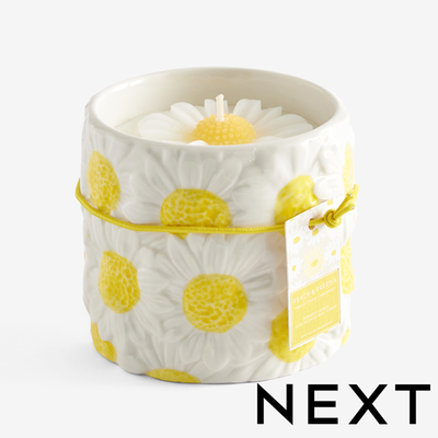 NEXT Yellow Peach and Freesia Daisy Scented Candle