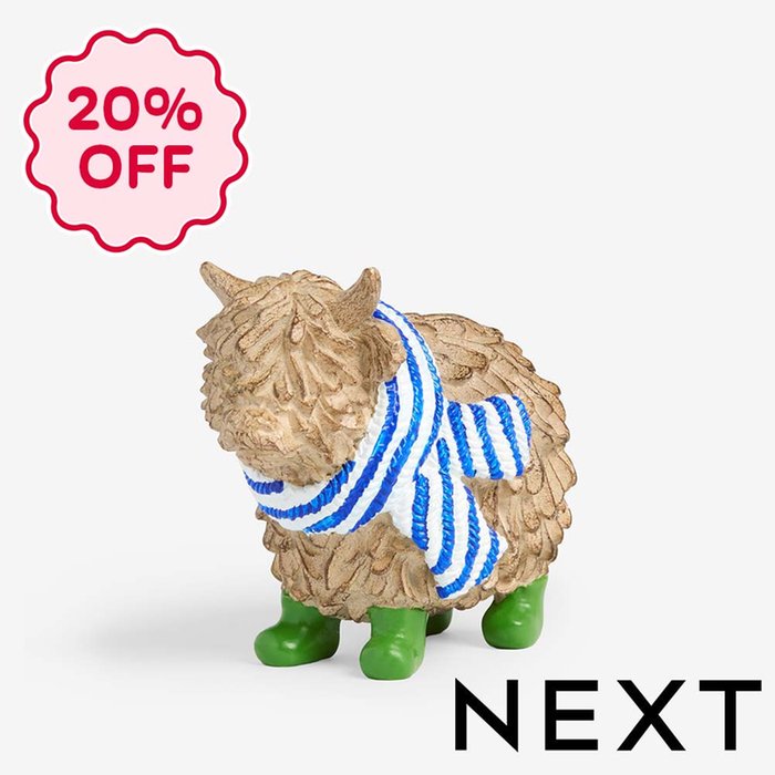 NEXT Natural Hamish The Highland Cow Scarf Ornament