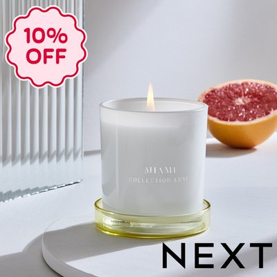 NEXT Yellow Collection Luxe Miami Grapefruit and Mango Scented Candle