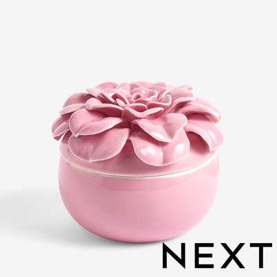NEXT Pink Springtime Rose and Bergamot Scented Ceramic Candle