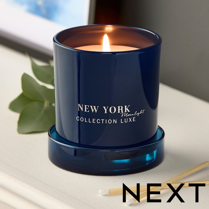 NEXT Moonlight Amber & Jasmine Collection Luxe New York Single Wick Scented Candle
