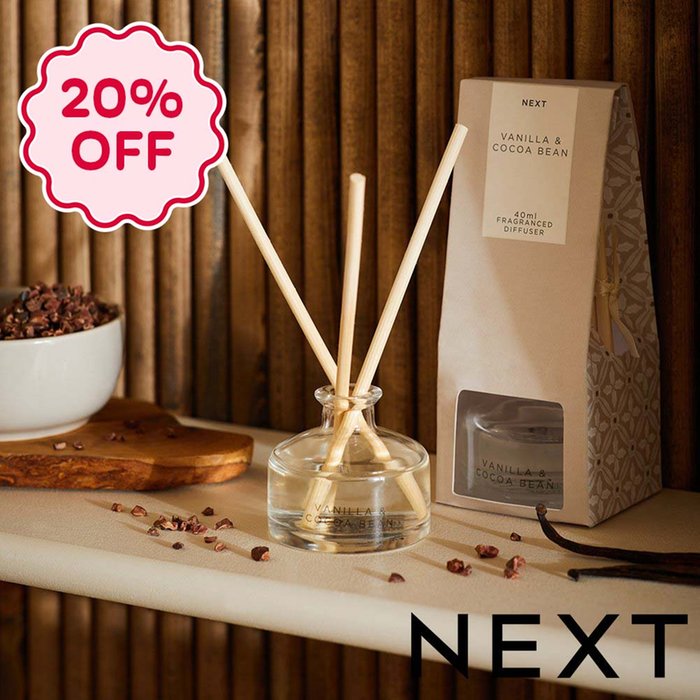NEXT Vanilla & Cocoa Bean 40ml Fragranced Reed Diffuser