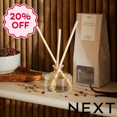 NEXT Vanilla & Cocoa Bean 40ml Fragranced Reed Diffuser