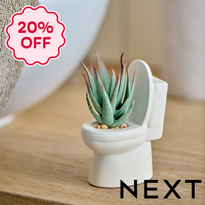 NEXT White Artificial Plant Toilet Toilet Ornament