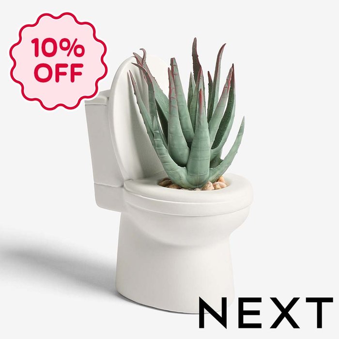 NEXT White Artificial Plant Toilet Toilet Ornament