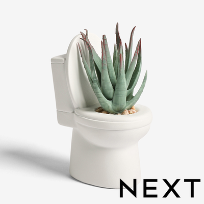 NEXT White Artificial Plant Toilet Toilet Ornament
