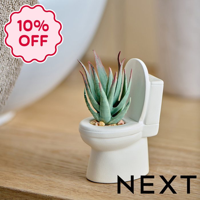 NEXT White Artificial Plant Toilet Toilet Ornament