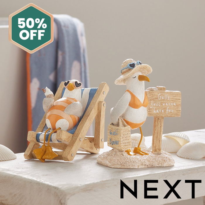 NEXT Set of 2 Novelty Seagull Ornaments