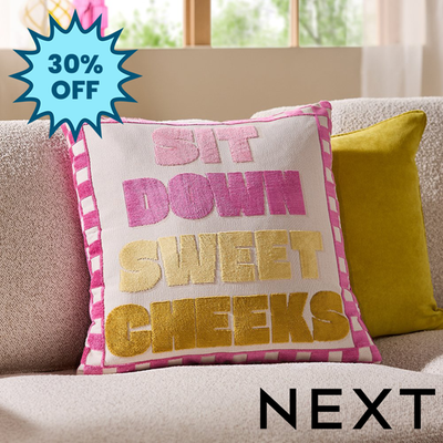 NEXT Multi Bright Sweet Cheeks Cut Velvet Slogan Cushion