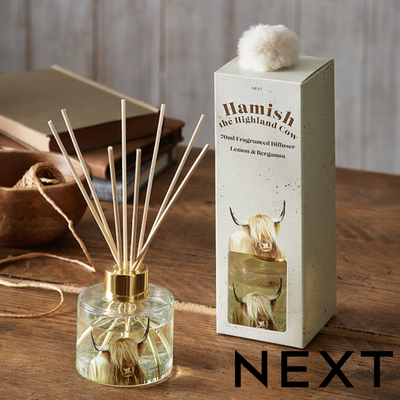 NEXT Hamish The Highland Cow Lemon & Bergamot 70ml Reed Diffuser