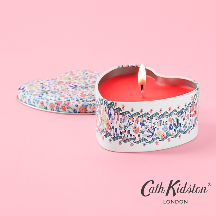 Cath Kidston Ditsy Heart Tin Candle