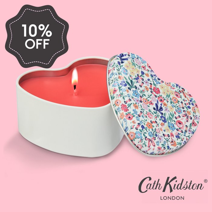 Cath Kidston Love You Heart Tin Candle