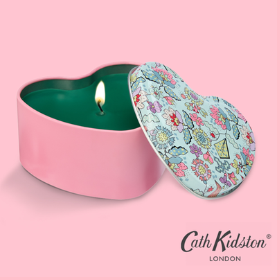Cath Kidston Floral Heart Tin Candle
