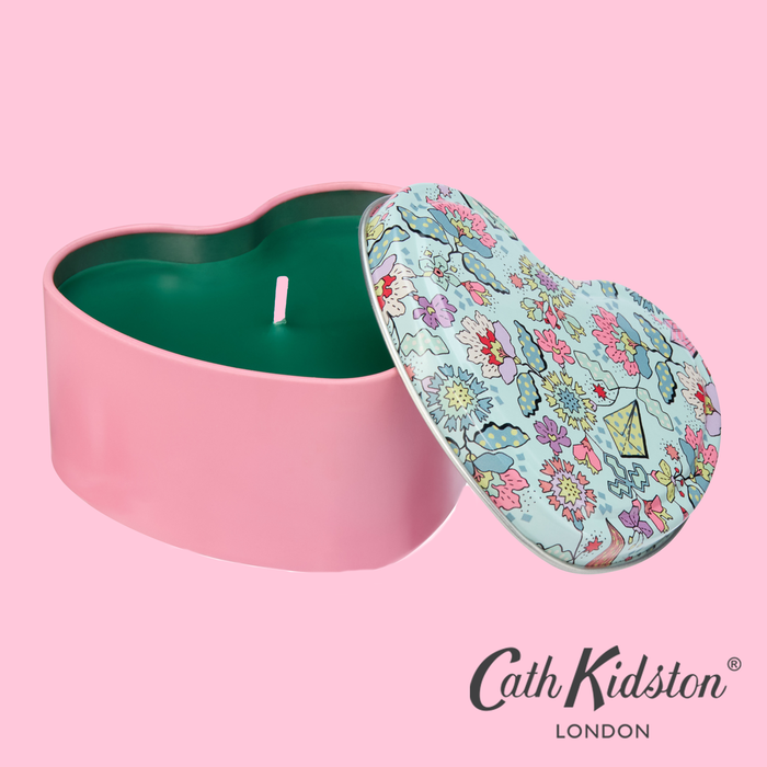 Cath Kidston Floral Heart Tin Candle