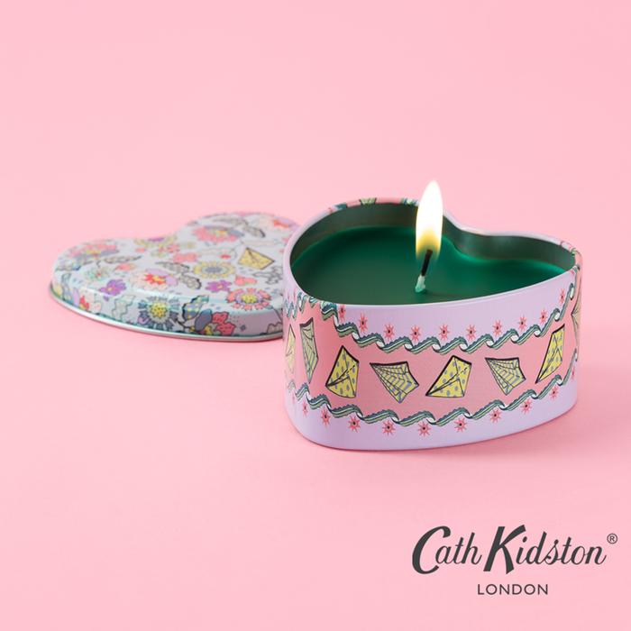 Cath Kidston Floral Heart Tin Candle