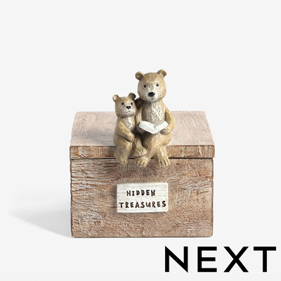 NEXT Natural Bertie Bear Jewellery Box