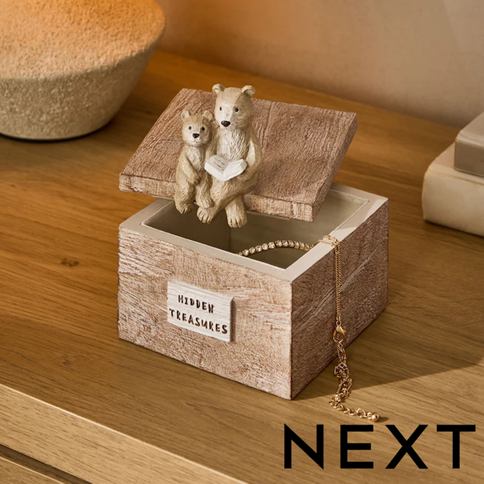NEXT Natural Bertie Bear Jewellery Box