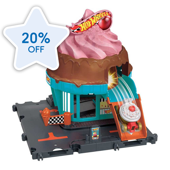 Hot Wheels City Downtown Ice Cream Swirl Playset