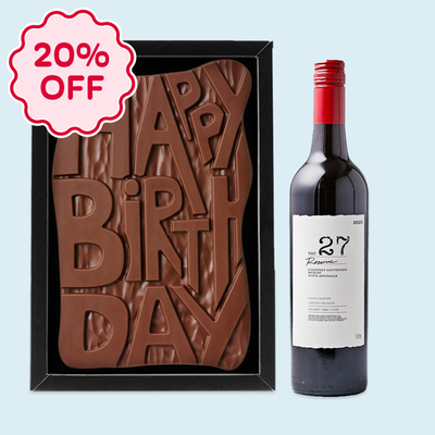 Hotel Chocolat Happy Birthday Chocolates & VAT 27 Reserve Cabernet Sauvignon Merlot