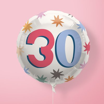 30th Birthday Starburst Milestone Balloon