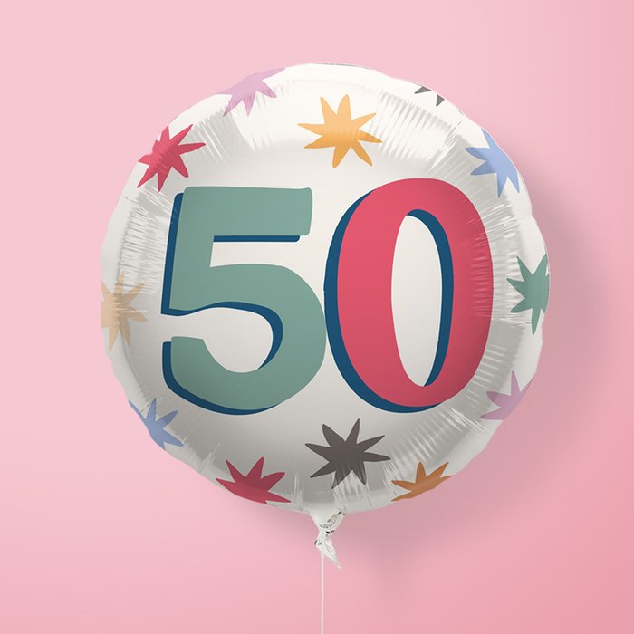 50th Birthday Starburst Milestone Balloon